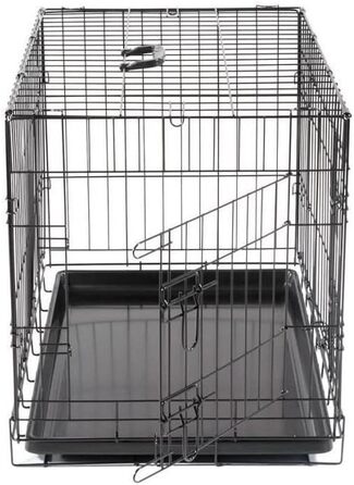Складана клітка-переноска Vadigran Classic 76x48x55 см, чорна, розмір L