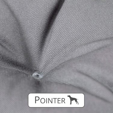Ортопедичне ліжко для собак середніх порід - Pointer, знімний матрац, миється до 95°C, стійке до подряпин та укусів, Made in Germany (L - 80x70 см, світло-сірий)