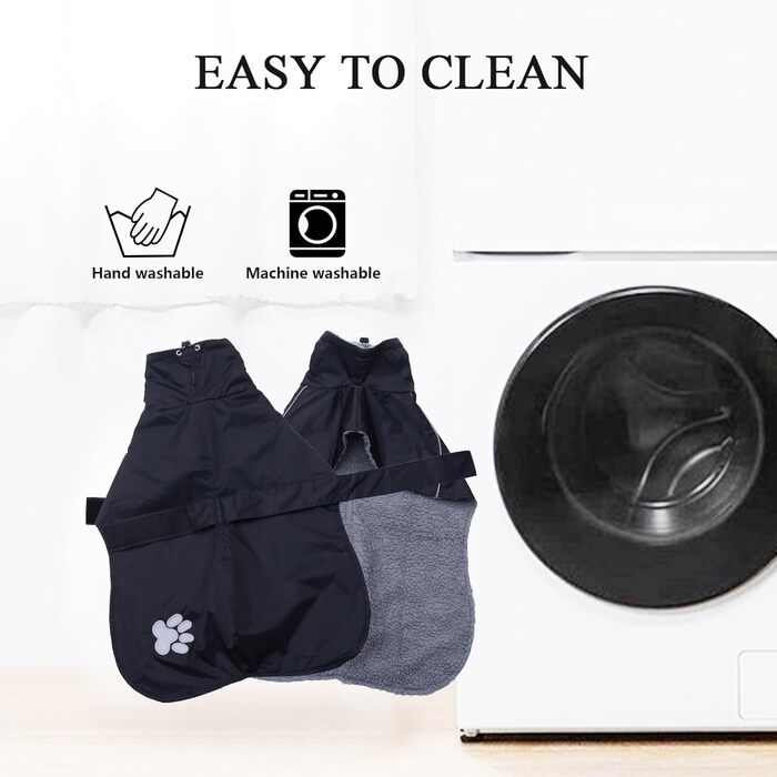 Дощовик для породистих собак Віндхаунд, теплий, чорний, XL/XXL (довжина спини 66-74 см)