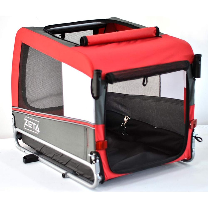 PAPILIOSHOP Причіп для собак та котів, візок для тварин, 3 розміри, стабільний, комфортний, практичний (Червоний)