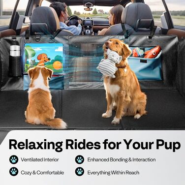 Захист для автосидіння собаки MellowMates: водонепроникний, антикіготок, з боковими захистами та оглядовим вікном. Підходить для SUV та мінівенів.