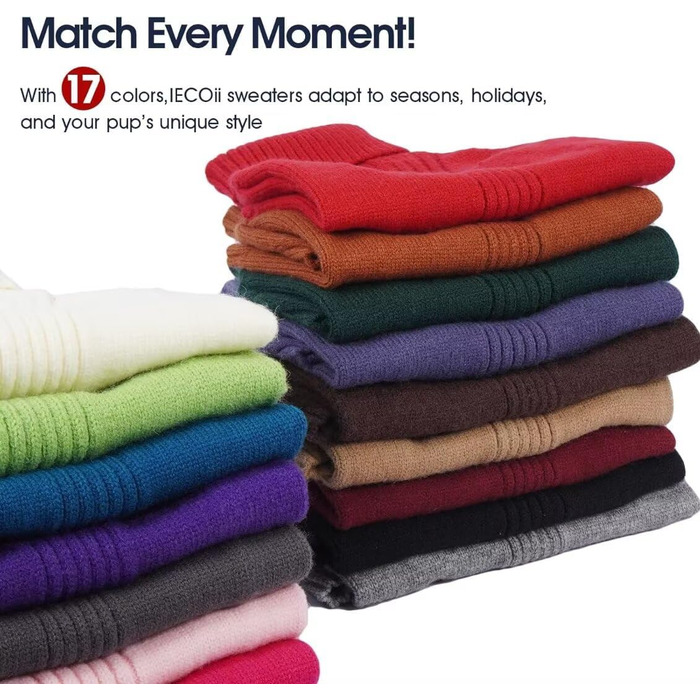 Пуловер для собак IECOii: теплий, стильний, для малих, середніх та великих порід. Зігріваючий зимовий пуловер з високим коміром для собак та котів. Колір: зелений, розмір: XX-Large (DeepWaterOrchidee)