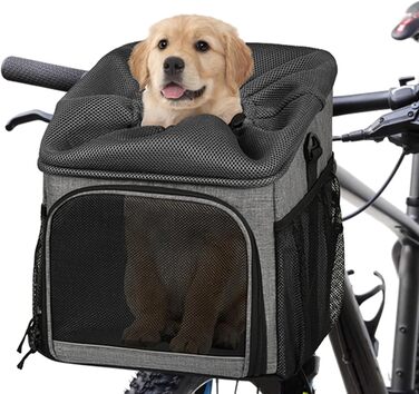 Фahrradkorb Für Hunde – Tragetasche Für Haustiere | Fahrradkorb Für Katzen, Vielseitig Einsetzbar, Abnehmbar, Leicht, Leicht, Leicht Zu Tragen, Atmungsaktiv, Tragbar Für , Einkaufen, Berg, Garte
