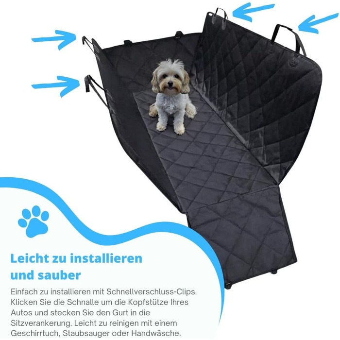Захист для автокрісла собаки Recalma: чорний, для собак, SUV, легкове авто, вантажівка