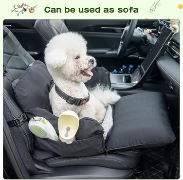 Автокрісло для собак, сіре, водонепроникне, з підкладкою, для собак до 15 кг (Oxford)