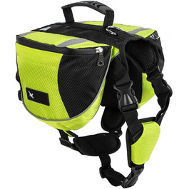 Рюкзак для собак середніх та великих порід, сумка-рюкзак для подорожей, прогулянок та тренувань, водонепроникний, з регульованою шлейкою та ручкою (зелений, L, 28-40 кг)