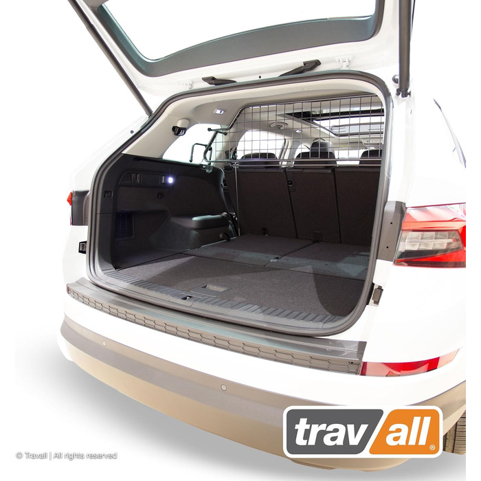 Сітка для собак Travall для Škoda Kodiaq (2016-2024) - автомобільна сітка, захист багажника, міцний сталевий захист для транспортування собак