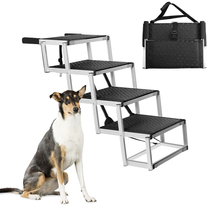 Сходинка для собак, алюмінієва, компактна, для великих собак, SUV, авто, вантажівки, з антиковзким покриттям