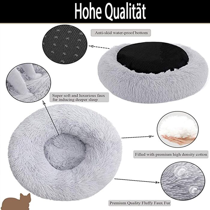 Ортопедична подушка-ліжко для собак XL: м'яка, кутова, з ефектом пам'яті, сіра. Підходить для великих, середніх собак.