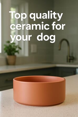 Миска для собак з кераміки, середніх порід, 800 мл, неслизька, стильна, бежева, Flamingo Eram, Ø16 x H6,5 см