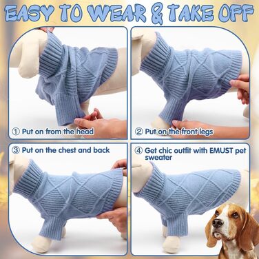 Пуловер для собак великих порід EMUST, еластичний, з рукавами, теплий, для осені та зими, зелений/синій (XXXX-Large)