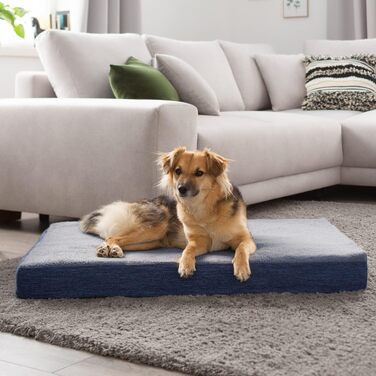 Ортопедичне собаче ліжко з знімним та пральним чохлом, вибір кольору та розміру (XS, блакитний)