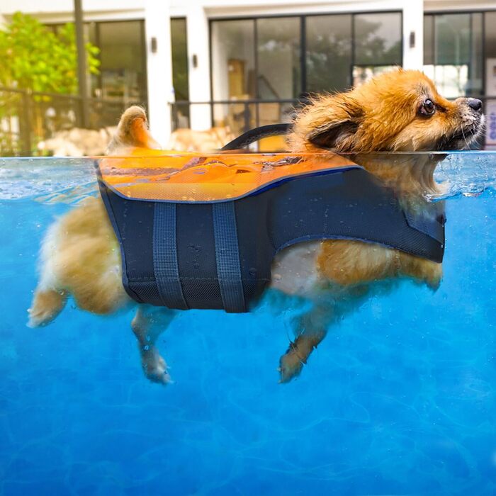 Спасальний жилет для собак Aqua Pro, розмір M, безпечний, зручний, регульований, з ручкою, для плавання