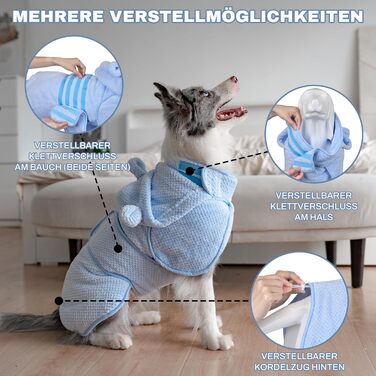 Рушник для собак середніх та великих порід, швидковисихаючий, з мікрофібри, для купання та плавання, довжина спини 40-50 см