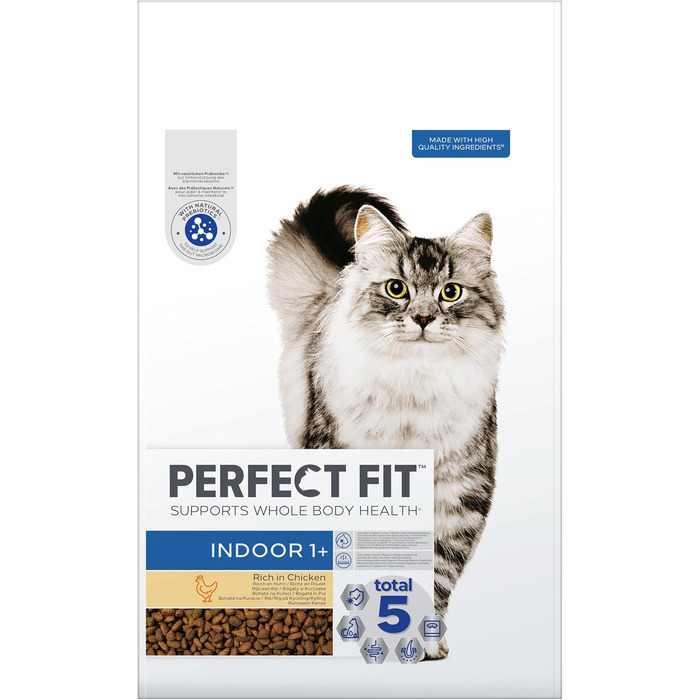 Сухий корм для дорослих котів Perfect Fit Indoor 1+, курка, 7 кг