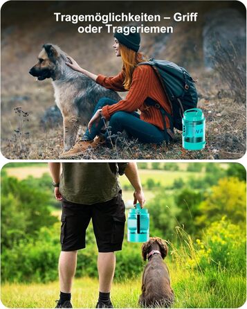 Турбопляшка для собак Lesotc 2200 мл: велика, портативна, для подорожей та кемпінгу (м'ятний)