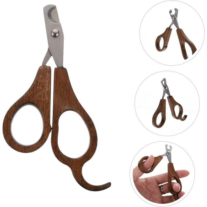 Набір з 3 шт. ножиці для стрижки кігтів домашнім тваринам BESPORTBLE - для собак, котів, дерев'яні, коричневі