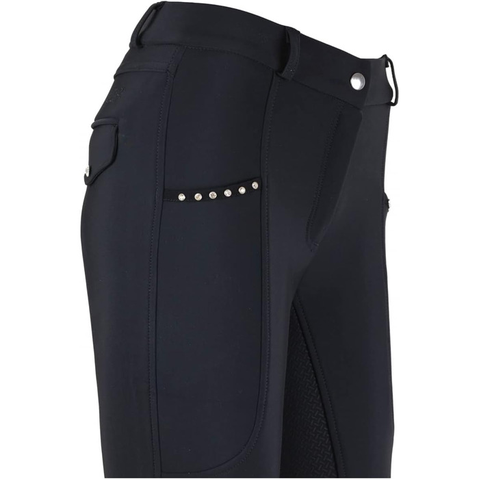 Лазура - жіночі зимові штани для верхової їзди Татьяна | Повний силіконовий наповнювач | Штани для верхової їзди з 2 бічними кишенями для телефону | Чорні або темно-сині штани для верхової їзди з повним наповнювачем | Верхова одяг розмір 34-46 42 Чорний