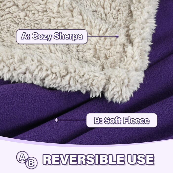 Водонепроникний плед Catalonia Classy: захист дивану та ліжка (152 x 127 см, фіолетовий/бежевий)