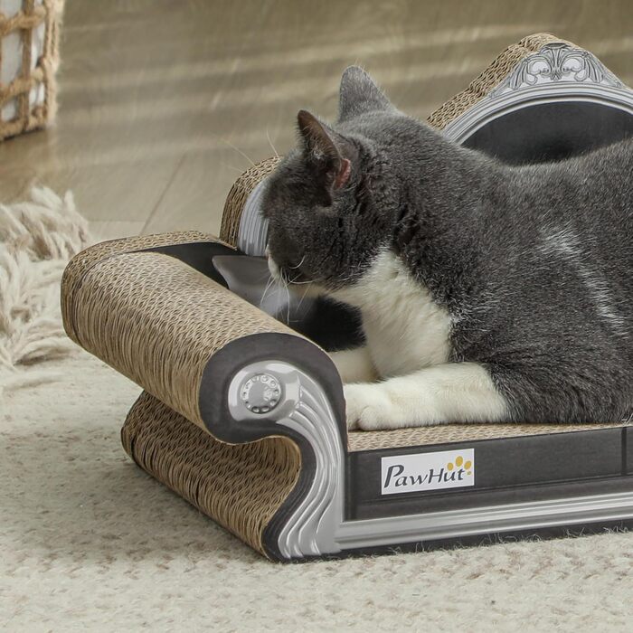 Кігтеточка PawHut для котів 2-в-1 з софою та котячою м'ятою, 56,5x24x26 см, коричнева