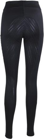 Лазура - Теплі рейтузи для верхової їзди для дітей та жінок Емілія | Утеплені термо-рейтузи з силіконовим повним обхватом | Рейтузи для верхової їзди для хлопчиків та дівчаток з флісовою внутрішньою стороною | Дитяча та жіноча верхова екіпіровка 176 Чорни