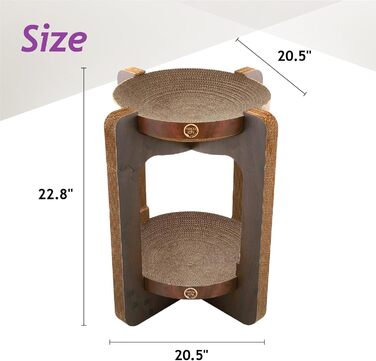 Necoichi Cozy Cat Кігтеточка-лежак, 100% перероблений папір, без хімії, топ Японії, Турм, темно-вишневий, стандартний розмір