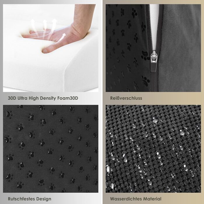 Сходинки для собак - 3 сходинки, водонепроникні, з високощільної губки, знімні, для диванів та ліжок, сірі (чорні)