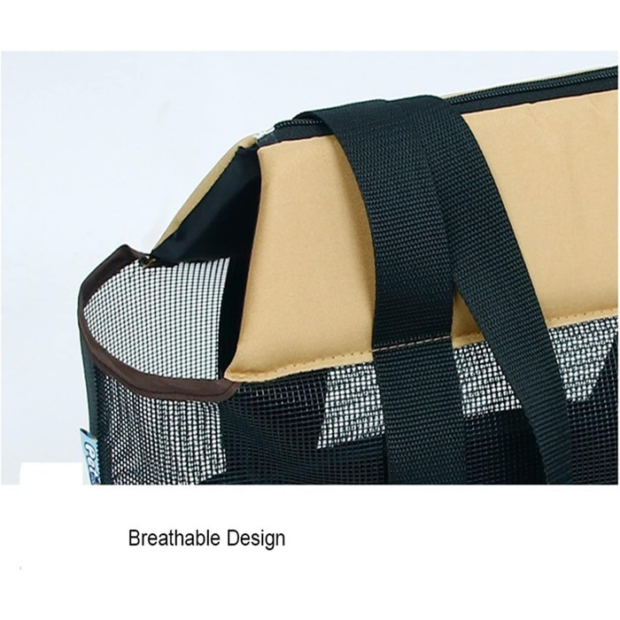 Дихаюча літня переноска для собак та котів, чорна, S, 38 x 20 x 25 см