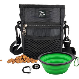 Сумка для ласощів для собак Leckerlibeutel: зручна сумка для цуценят з регульованим ремінцем, кліпсою для пояса, дозатором кульок та кишенями на блискавці та на шнурку