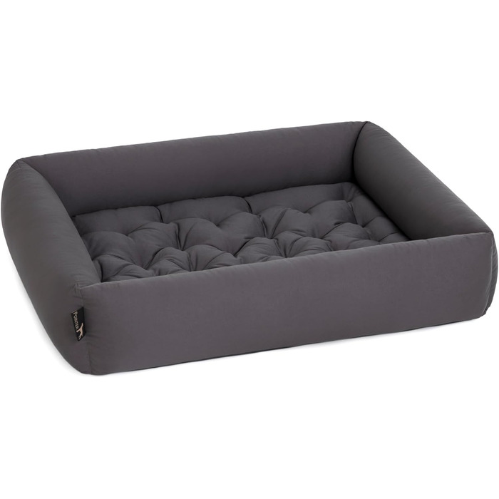 Ортопедичне ліжко для собак середніх порід - ліжко з знімним матрацом, прання до 95°C, сушка в сушильній машині, стійке до подряпин та укусів, Made in Germany (L - 80x70 см, Антрацит)