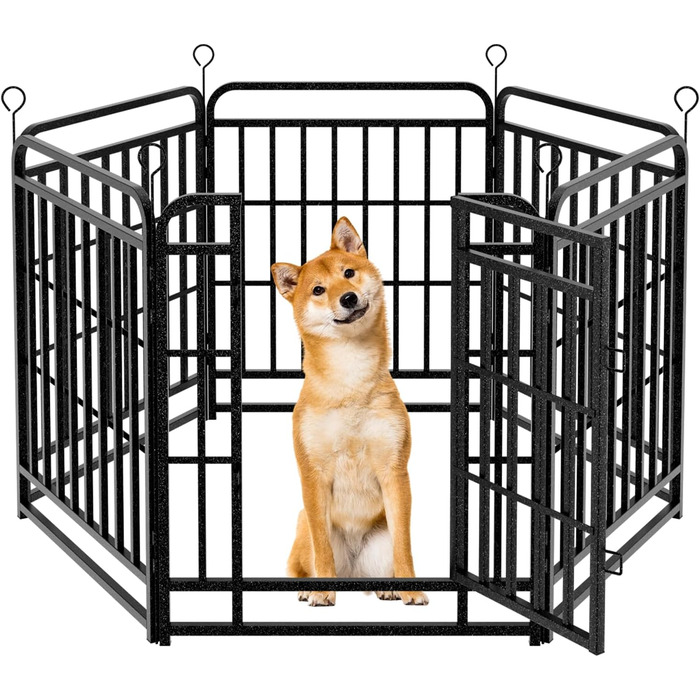 КіяГро вольєр для цуценят 544см, 8-секційний, розкладний, з дверцятами, для собак, котів, кроликів, для саду, без інструментів