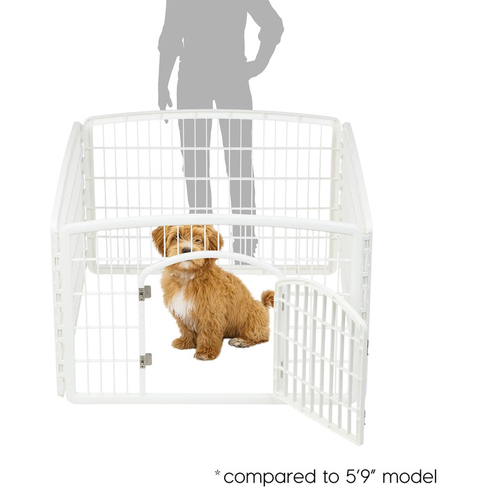Клітка для собак Iris USA Laufstall, біла, 4 панелі, 61 см, без дверей