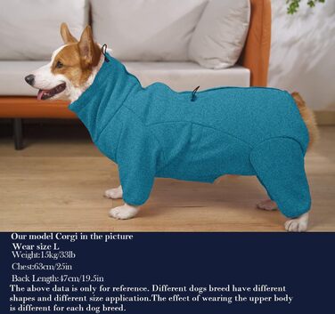 Теплий флісовий халат для собак, цільнотілий, з чотирма лапами, з регульованим капюшоном та блискавкою, зимовий одяг, ідеально підходить для собак в приміщенні та на вулиці, для маленьких, середніх та (XXX-Large, сірий)