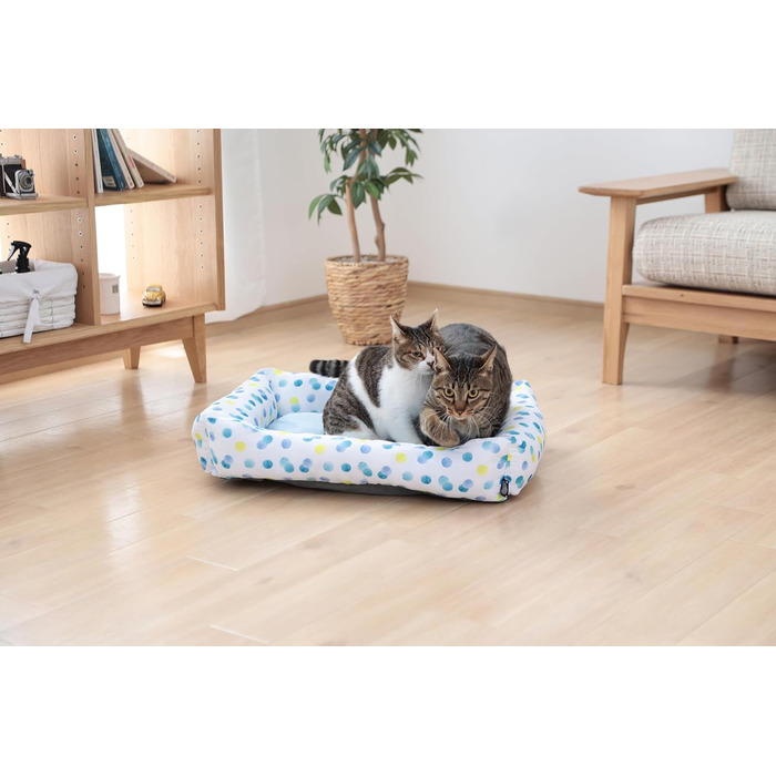 Килимок для домашніх тварин Iris Ohyama, корзина-подушка, миючий, з бортиком, 40x69x12 см, антиковзаюча, PCB-20P, для собак (великих порід, з принтом)