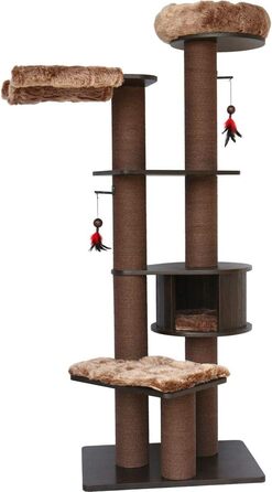 Драбина для котів Flamingo Raisa 3 – коричнево-сіра, 198 см | XXL комплекція для котів!