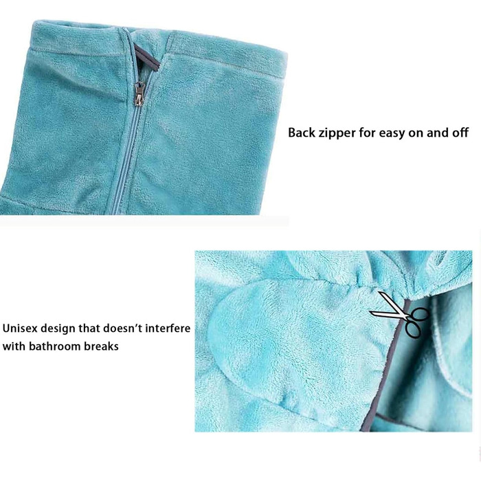 Тепла флісова куртка для собак на зиму, велика, піжама для собак, рогатий светр, еластичний одяг для собак у холодну погоду для прогулянок, походів та подорожей, синій, XS