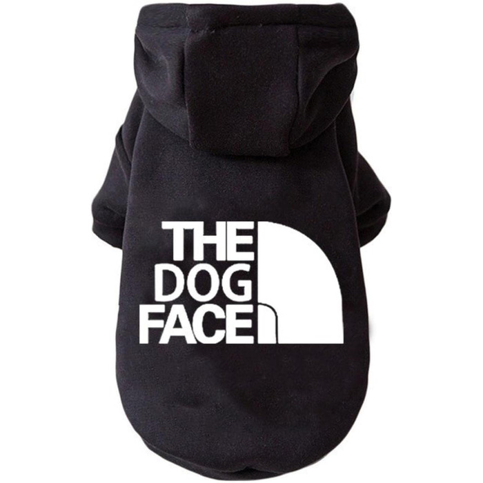 Світшот для собак Outdoor з принтом морди - теплий пуловер для маленьких та середніх собак (Чихуахуа, Бульдог) - розмір 4, XXL