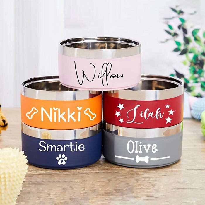 Персоналізовані миски для собак з іменем, індивідуальні годівниці для собак, миски для води з іменем (18 см), 18 см