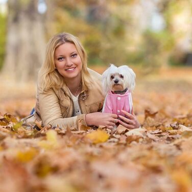 Теплий пуловер для собак на осінь/зиму: флісова куртка для чихуахуа, тедді та інших маленьких та середніх порід. Бавовняний одяг для собак та котів. Рожевий колір.