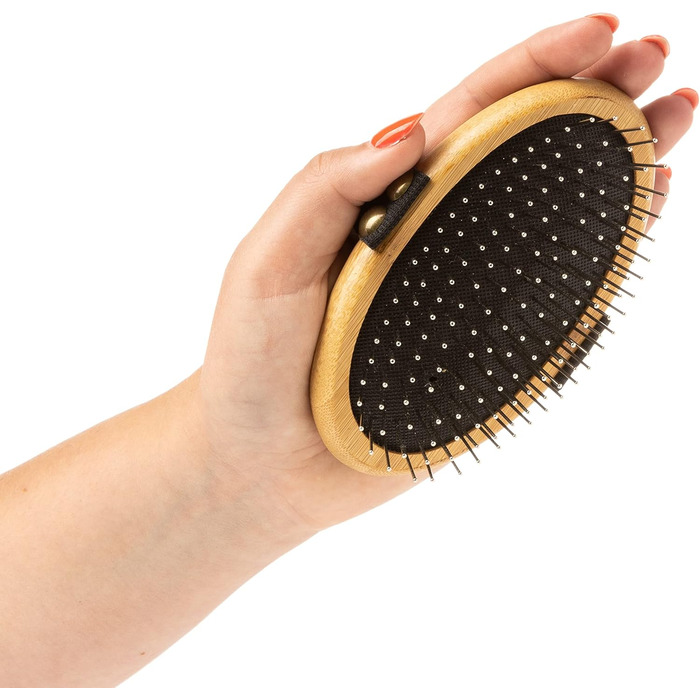 Щітка для грумінгу тварин Mikki 6280002 з бамбука з кульковими насадками, для собак та котів, 95 г