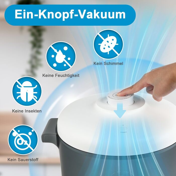 Контейнер для корму EFIL Vakuum - вакуумний контейнер для кормів для собак, котів та птахів, BPA-free, 24L