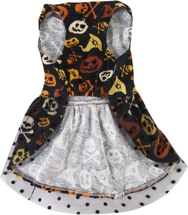 Костюм для собак на Хелловін: чорний череп з тюлевою спідницею, розмір L