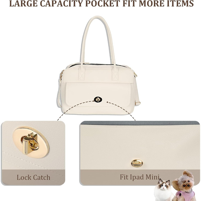 Сумка-переноска для тварин Modische: стильна сумка-переноска для собак та котів, білий/оптичний сад, схвалена TSA