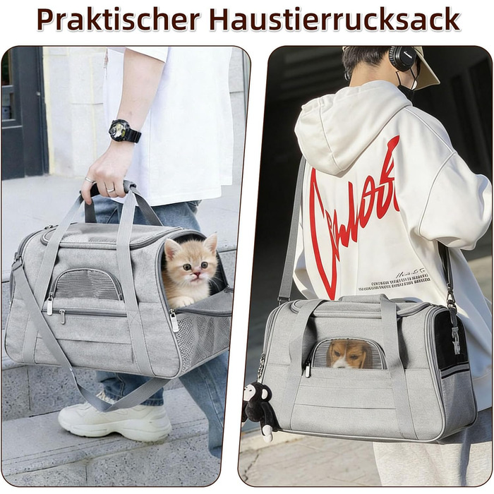 Складана переноска для собак та котів, транспортна сумка для подорожей, авто, літака. Легка, дихаюча переноска для маленьких та середніх котів, кроликів, цуценят