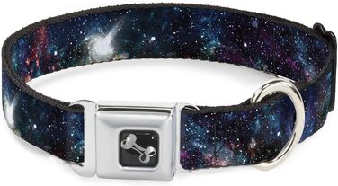 Нашийник для собак Buckle-Down Galaxy Collage з кісткою, середній, 27,9–43,2 см
