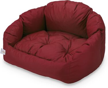 Матрац для собак BARRY & LUCY 3 в 1: вологостійкий, стьобаний, м'який, з еластичною начинкою. Розмір L, темно-червоний колір.