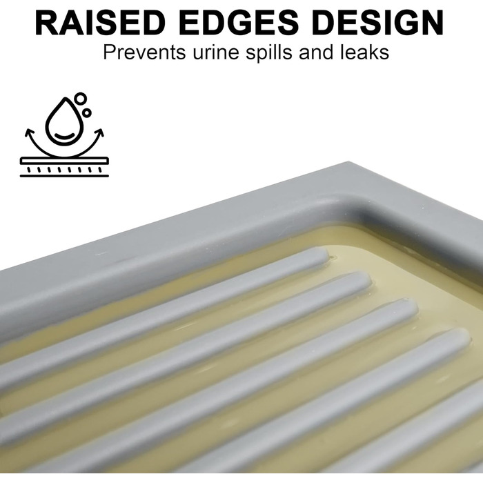 Килимок для котячого туалету PetNova, 101.6 x 76.2 см, силікон, вологостійкий, з рельєфом, легко миється, для кількох котів, сірий колір