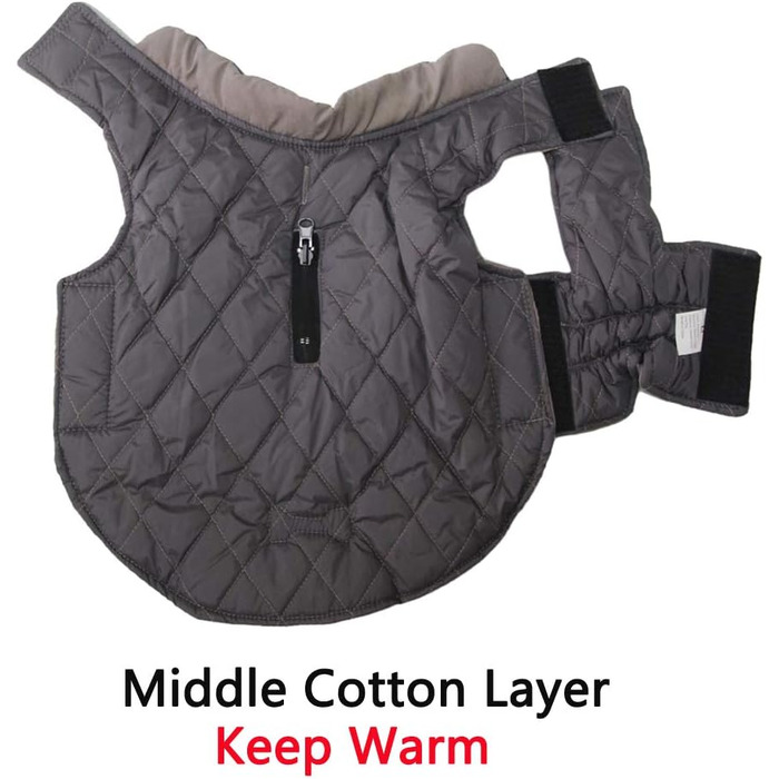 Водонепроникний теплий жилет для цуценят та маленьких собак, бавовна, сірий, XS (1 шт.)
