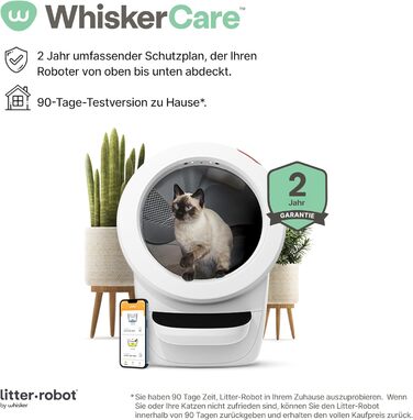 Автоматичний туалет для котів Litter-Robot 4 Whisker, білий, Wi-Fi, самоочищення, з бортиком і сходинкою, під грудкуватий наповнювач, гарантія 2 роки