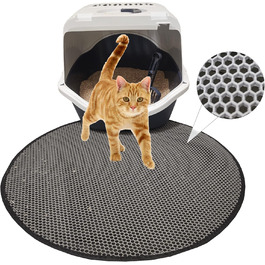 Килимок під лоток для котів BYPET, 58 см, круглий, з дизайном 